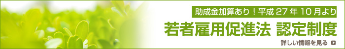 助成金加算あり！平成27年10月より若者雇用促進法　認定制度